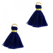 Ibiza style Tassel 1.5cm Gold-royal blue